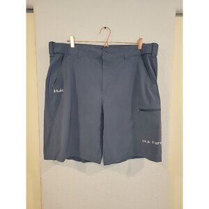 Huk Shorts Men's 2XL Blue Fishing Performance Embroidered Logo